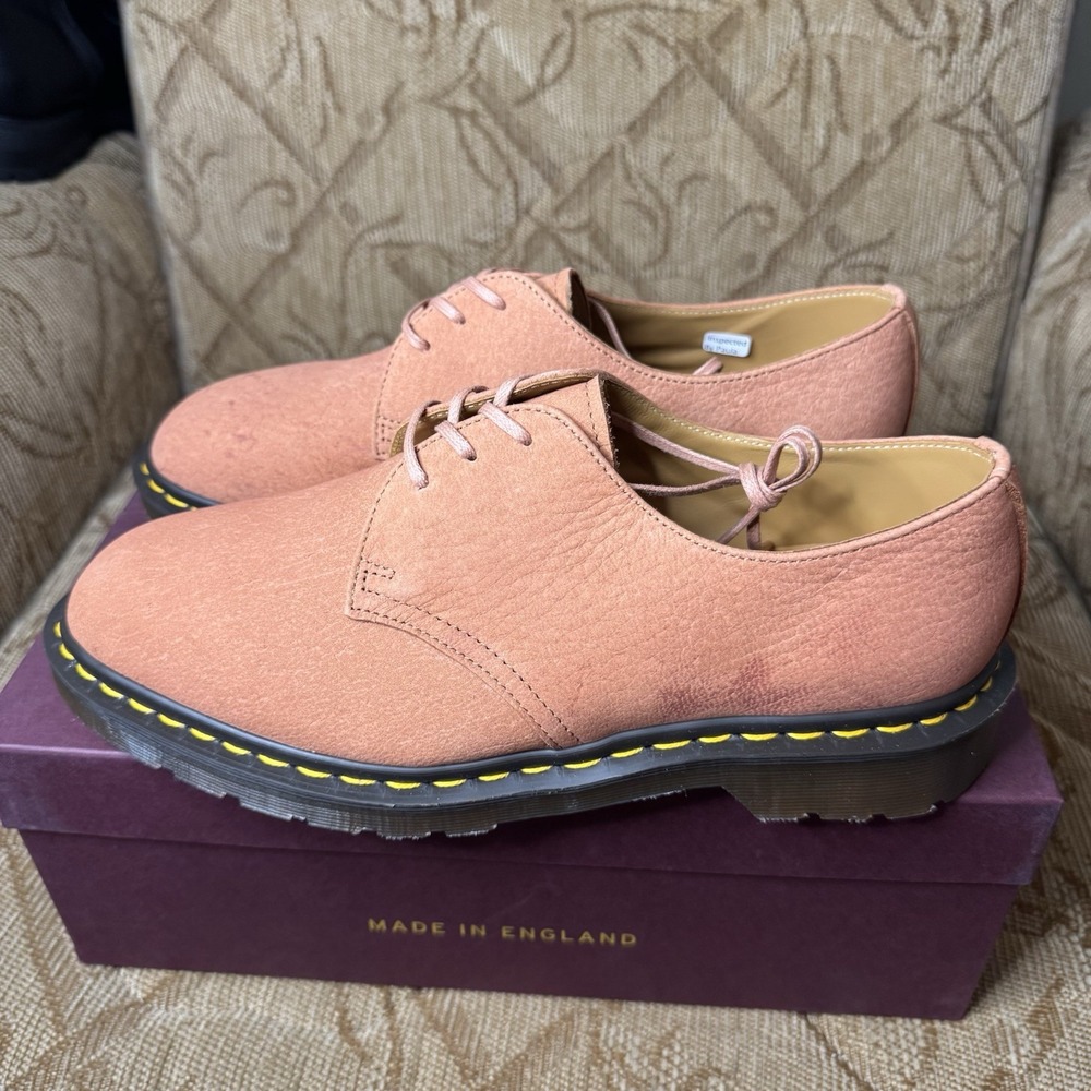 Dr. Martens 1461 C.F. Stead Pink Buck Suede Oxfords Mens US 9 Made in England - Picture 1 of 10